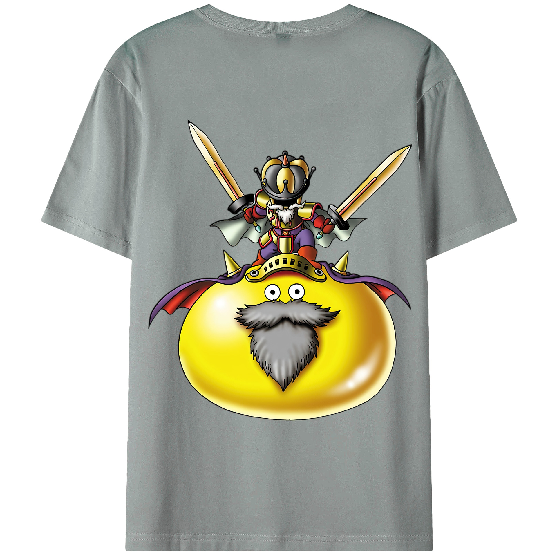 （画像用） ドラゴンクエスト Doragon Kuesuto Dragon Quest 綿100％ メンズ半袖Tシャツ（バックプリント） 通気性